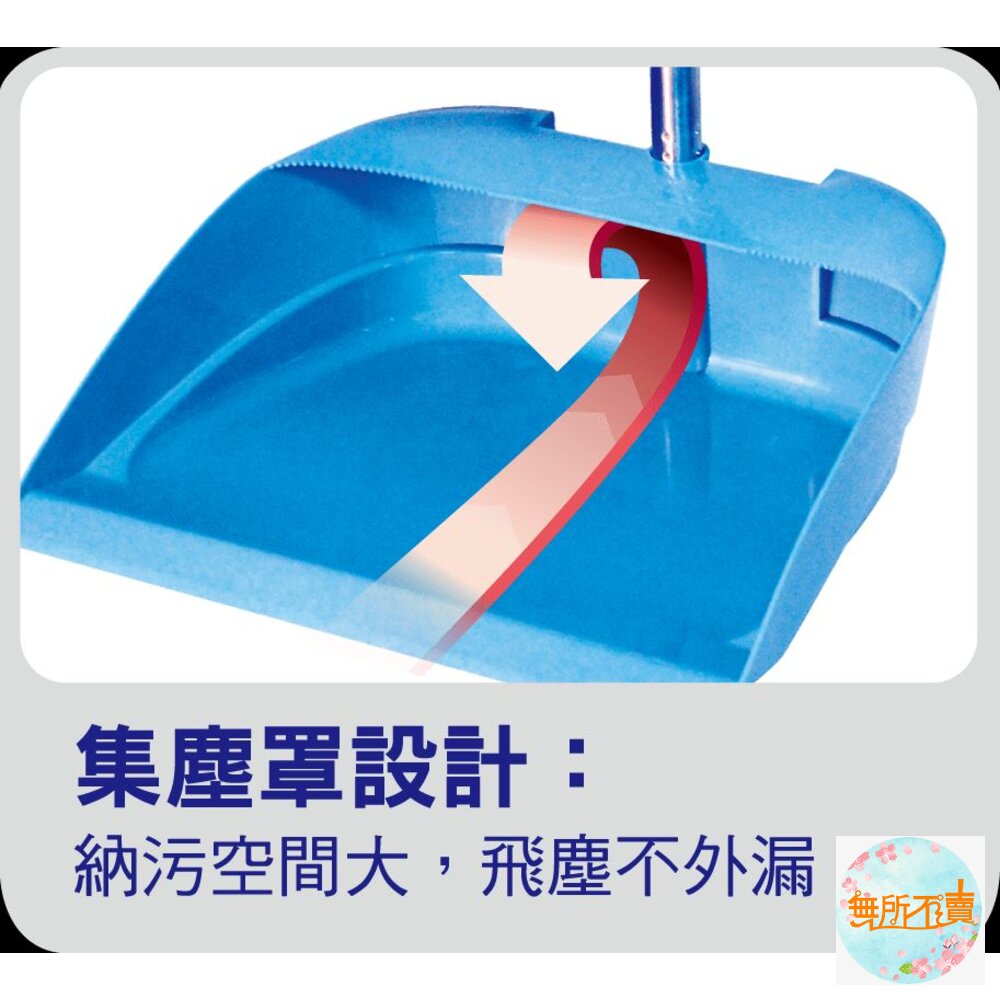 妙潔 可換面掃把畚斗組 長短可用 手持小掃把  藍/紅-圖片-4