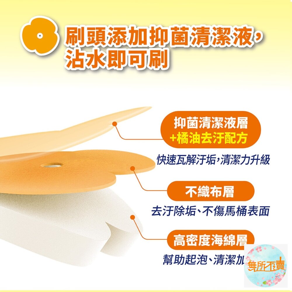 妙潔 替換式馬桶刷補充包(1盒14入):橘油去汙/清新潔淨/強效去垢-圖片-3