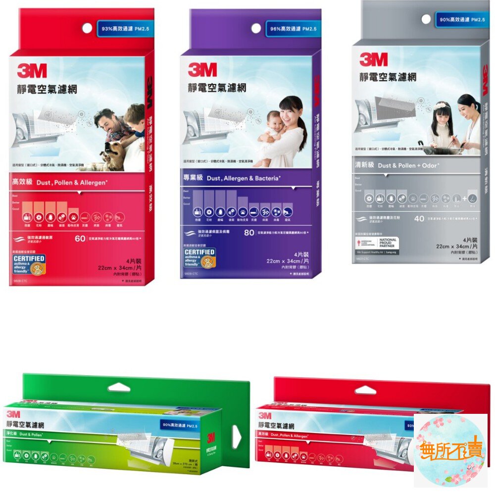 《出清品特惠賣場》3M 有效過濾PM2.5靜電空氣濾網 冷氣靜電濾網:專業級/高效級/清新級/淨化級-圖片-1