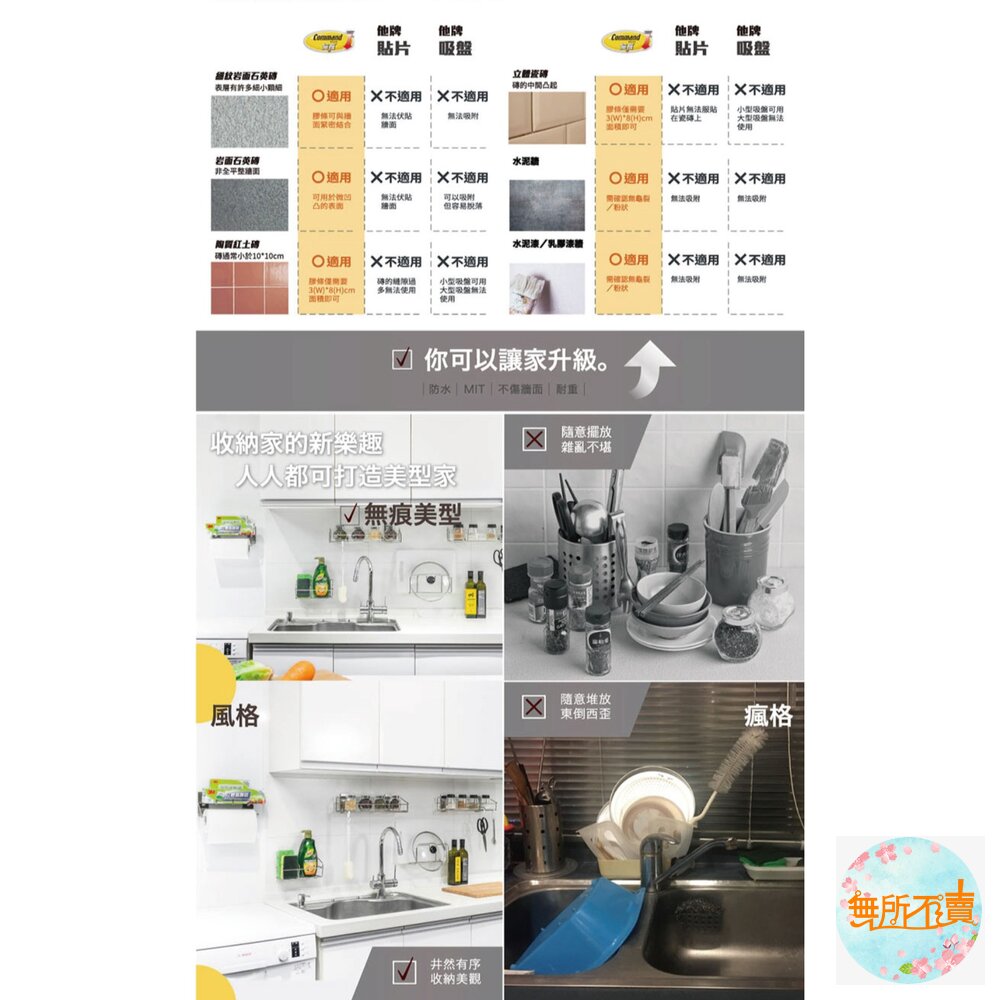 3M 金屬防水收納系列:置物籃/廚房紙巾架/廚房收納架-圖片-5