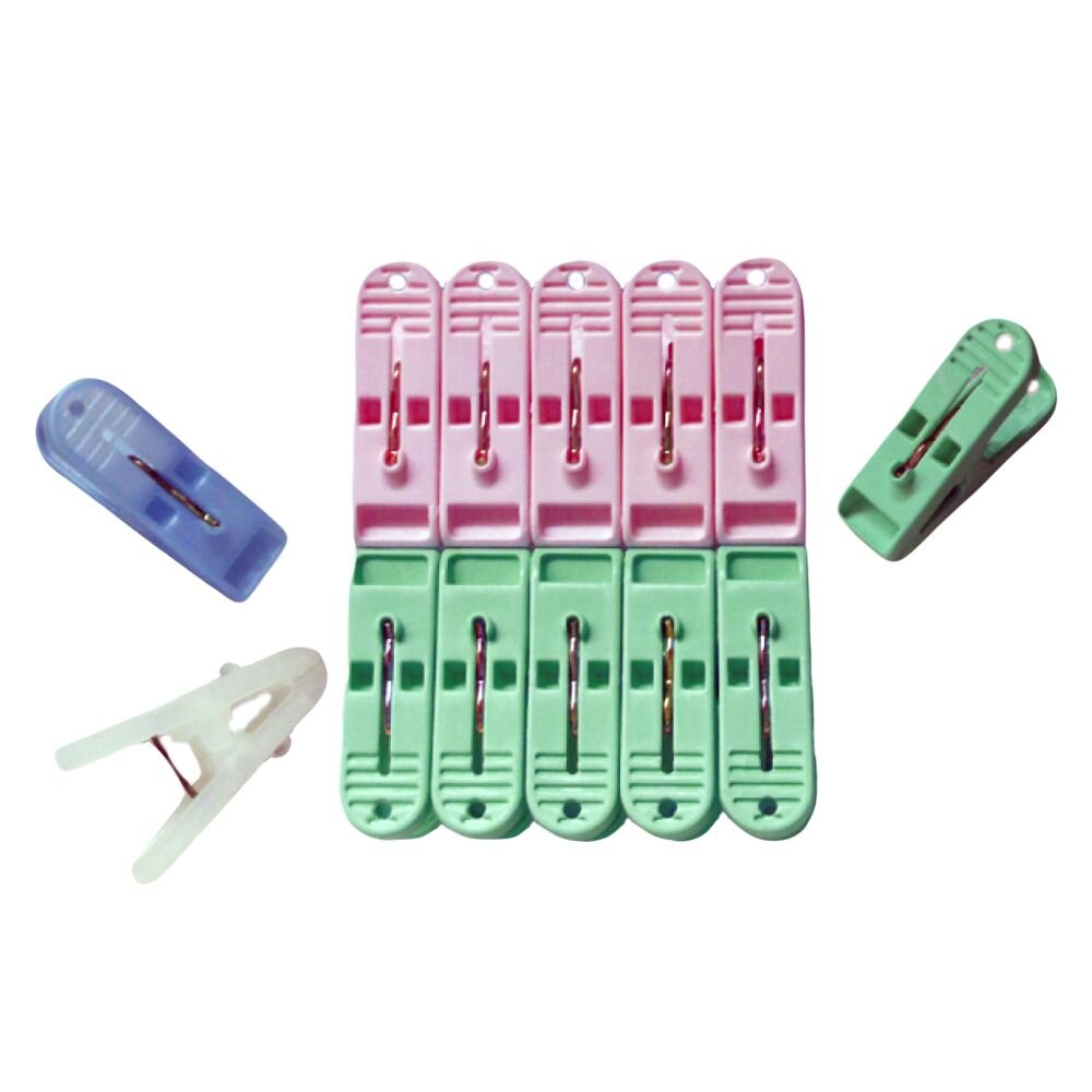 ST-021-台灣製造 大洗濯夾10入 洗衣夾 曬衣夾 塑膠夾子 中型夾子