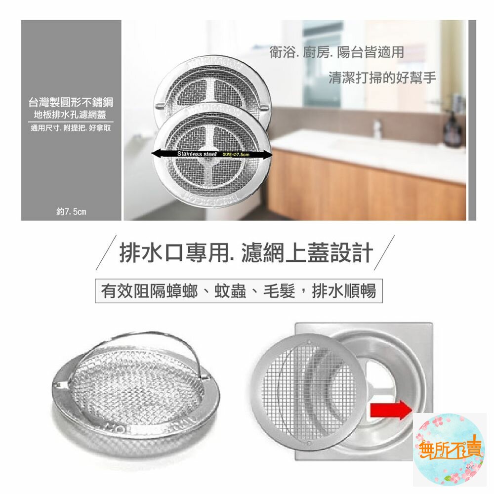 上龍 地板排水濾網2入 TL-2908-圖片-1