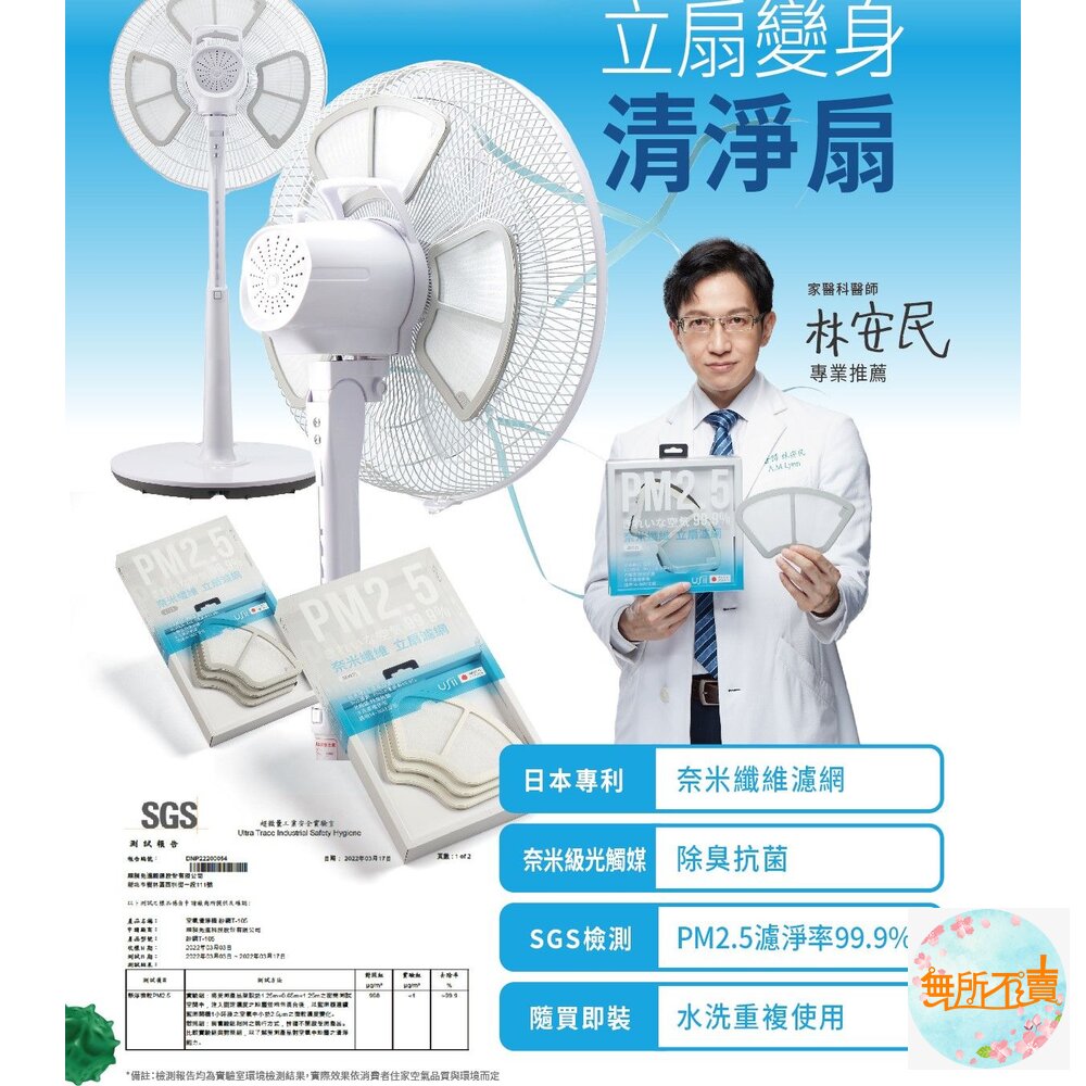 USii 奈米纖維 可重複使用 立扇濾網 電扇濾網 (白/灰) (買就送補充包1片)-圖片-4