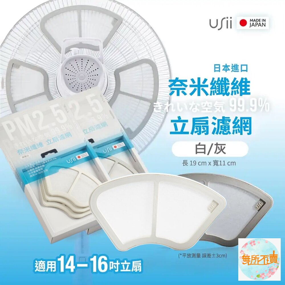 USii 奈米纖維 可重複使用 立扇濾網 電扇濾網 (白/灰) (買就送補充包1片)-圖片-10