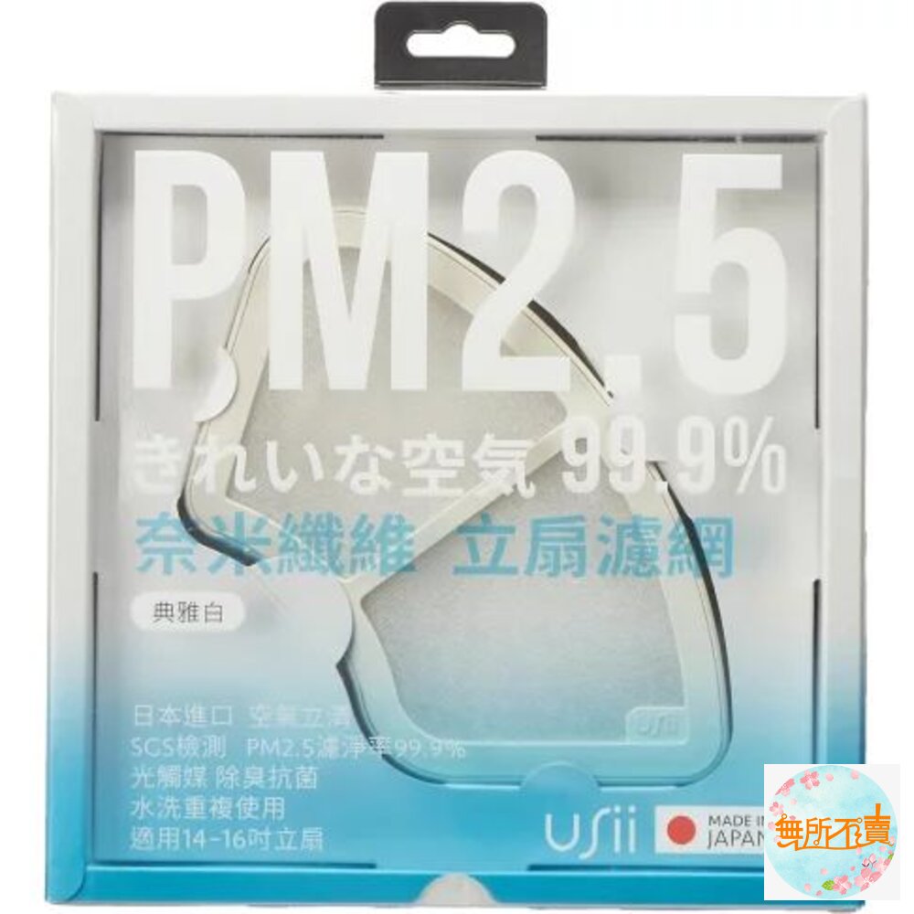 USii奈米纖維可重複使用立扇濾網電扇濾網(白/灰)(買就送補充包1片)