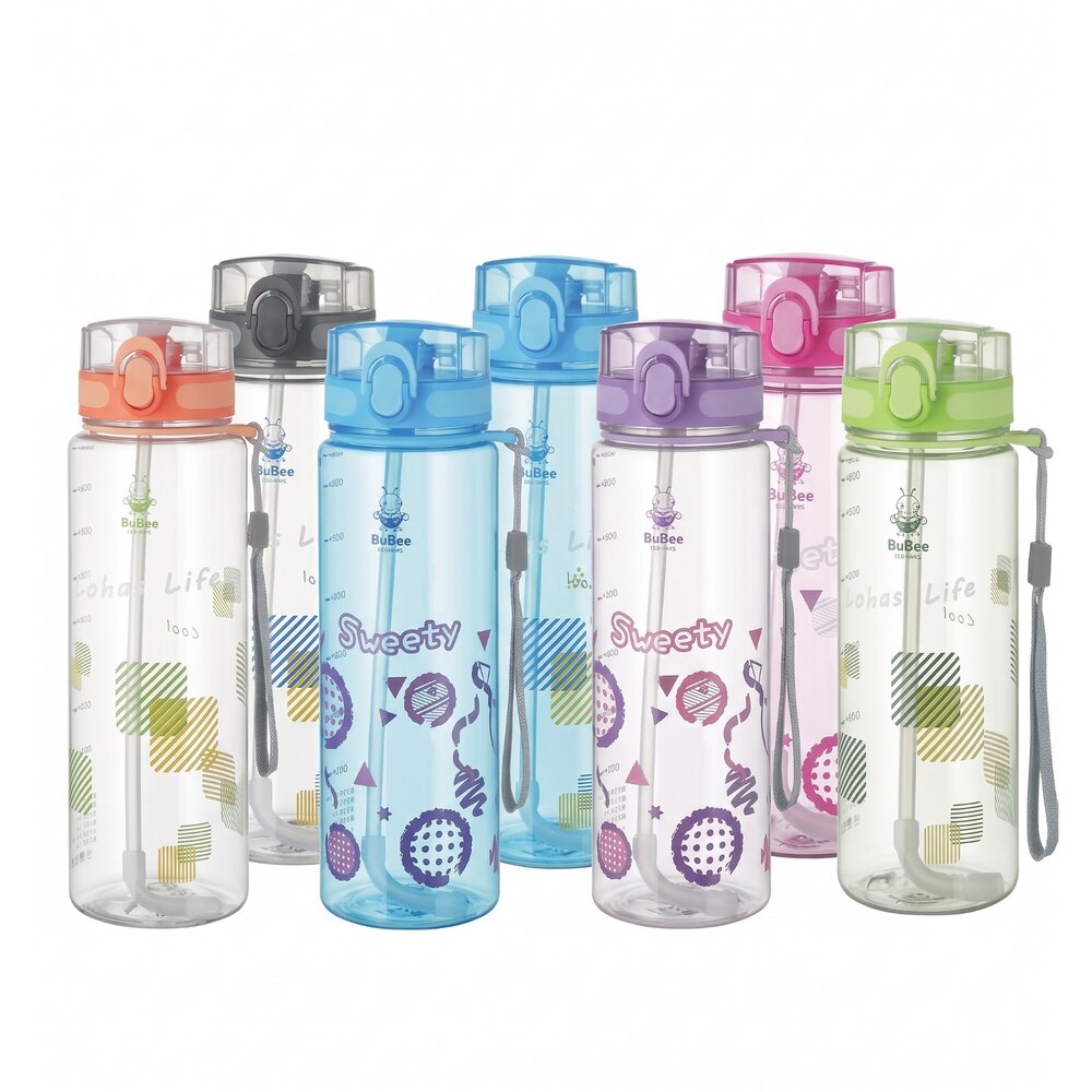 Y-787-永昌寶石牌 亮點休閒壺：800CC/1000CC (彈蓋式開蓋 吸管水壺 附提帶)  運動水壺 冷水壺