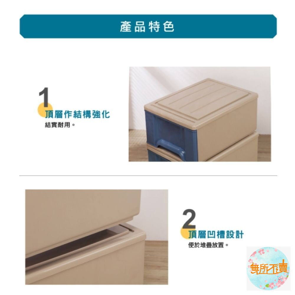 MIT 彩紅抽屜整理箱35L單入收納箱-圖片-1