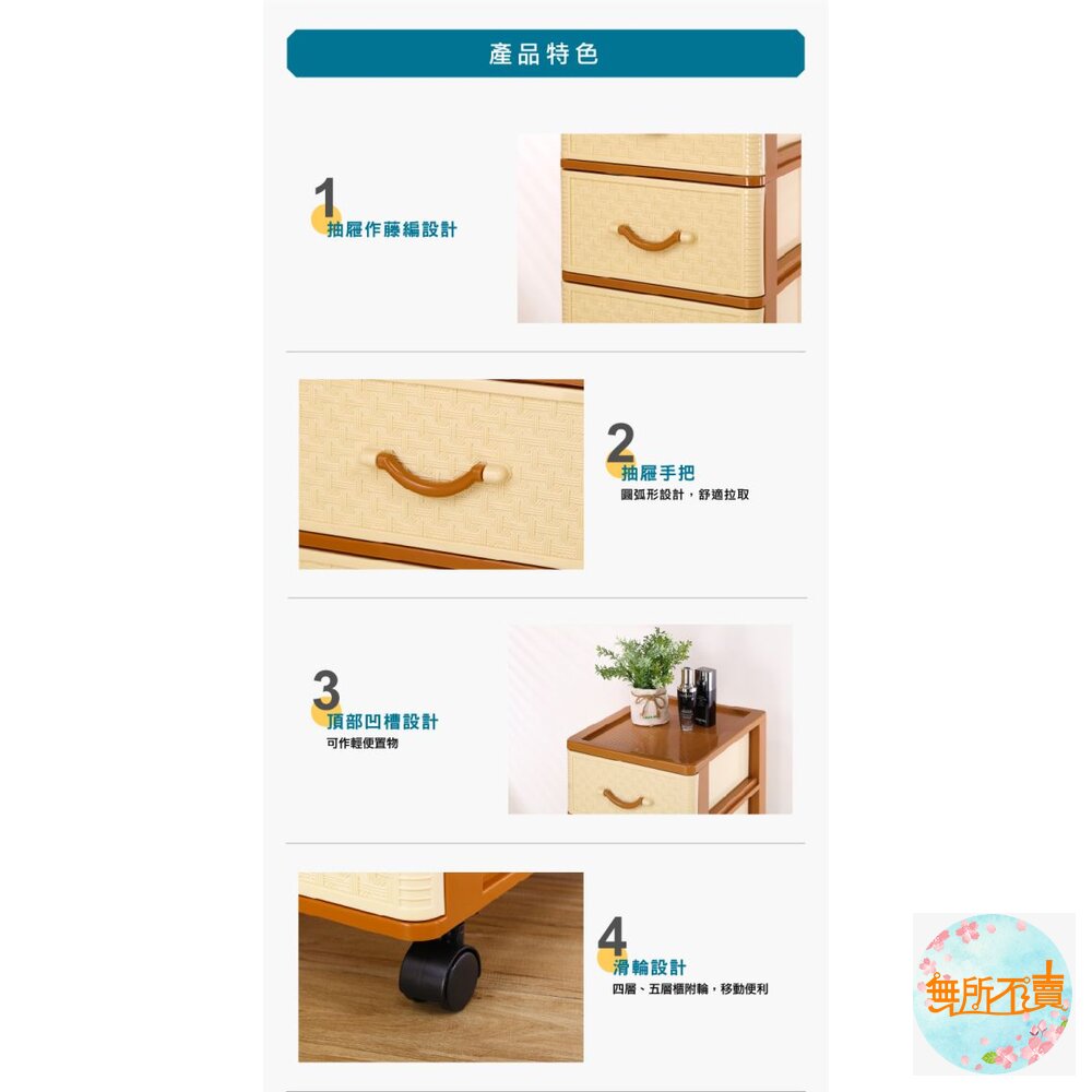 KEYWAY 聯府吉藤層櫃( 小物櫃 抽屜櫃)-圖片-2