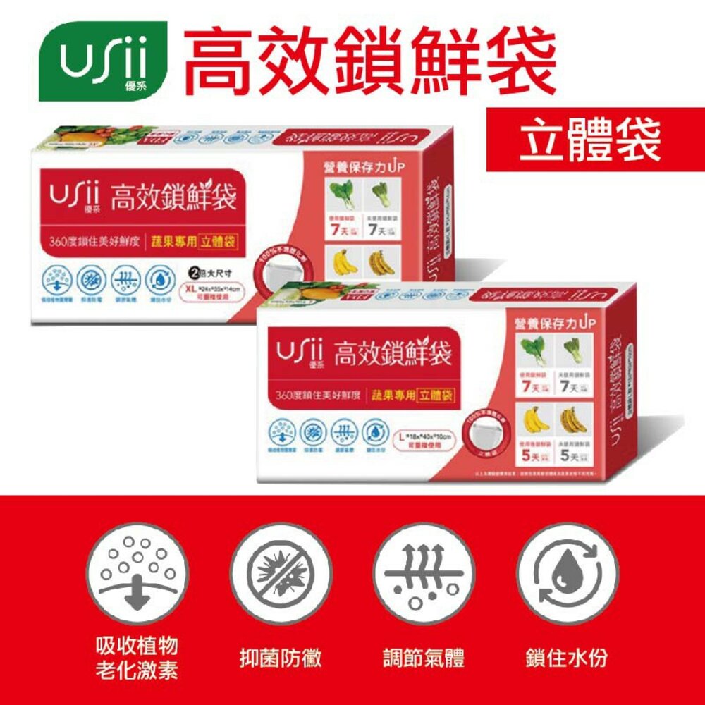 usii-02-優系USii 高效鎖鮮袋-立體袋 蔬果保鮮袋