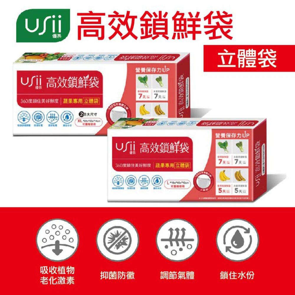 usii-02-優系USii 高效鎖鮮袋-立體袋 蔬果保鮮袋