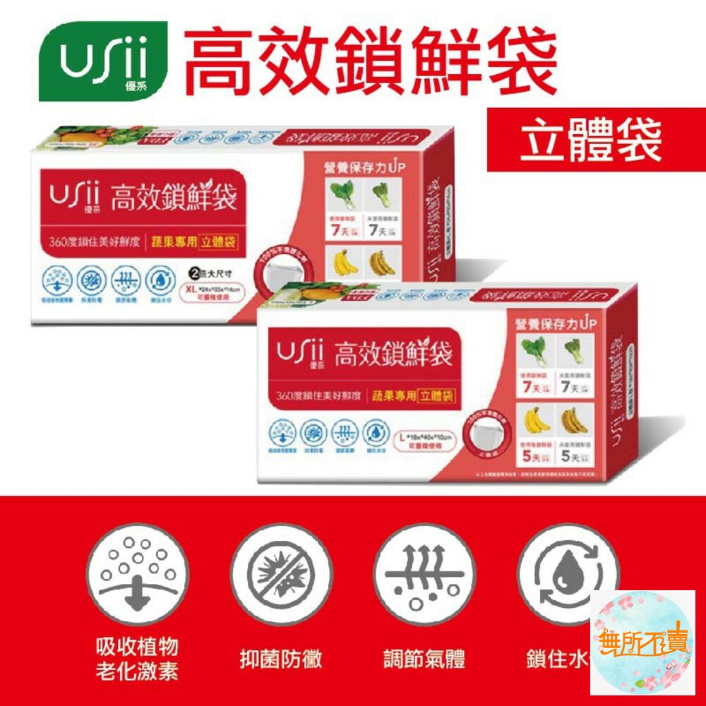 優系USii高效鎖鮮袋-立體袋蔬果保鮮袋