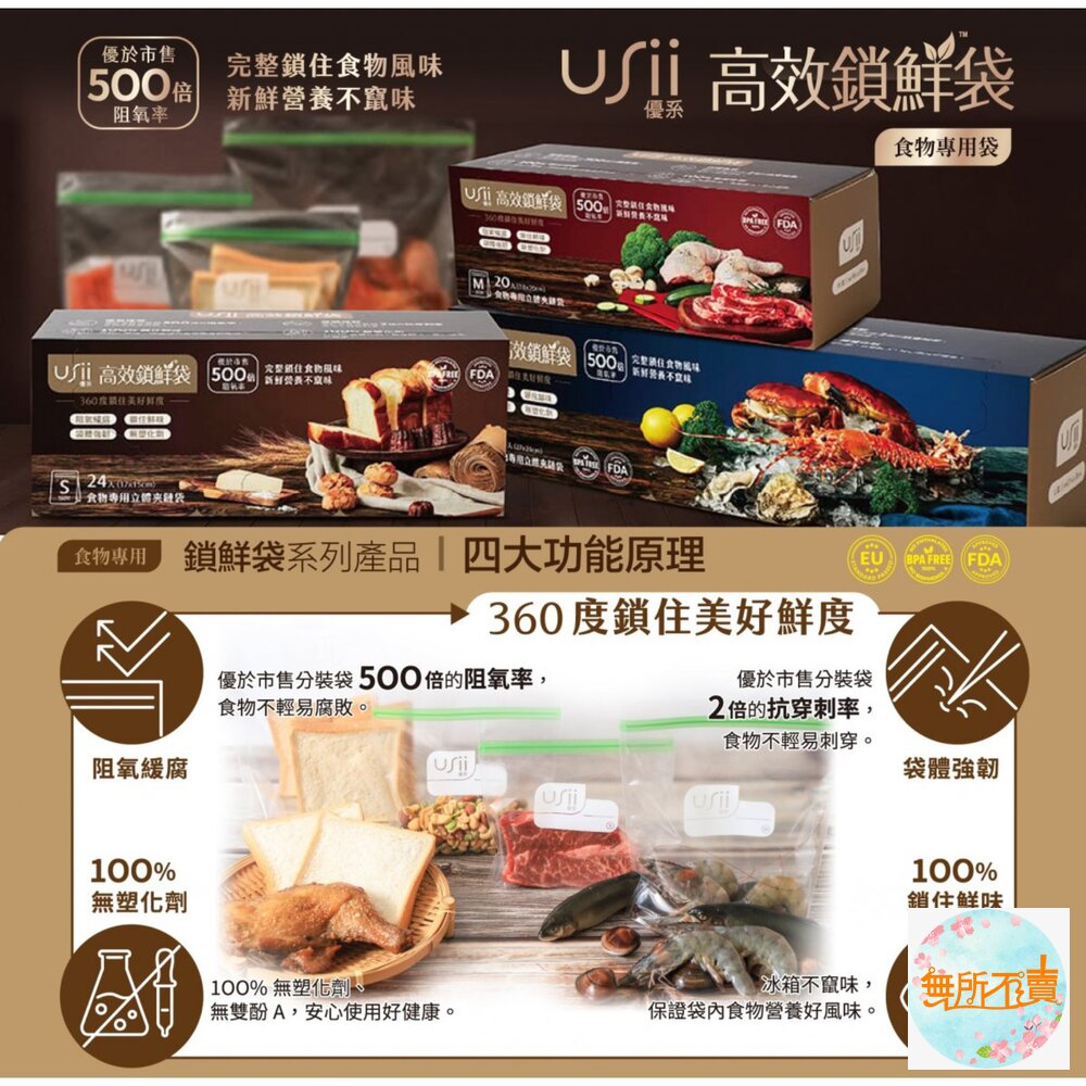 優系USii高效鎖鮮食物專用袋-立體夾鏈袋-圖片-1