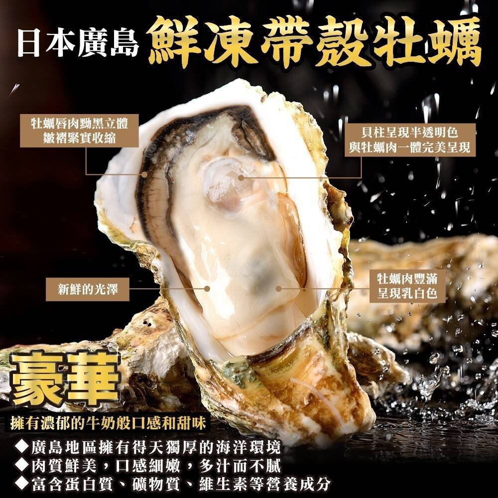 11068166189-日本廣島帶殼生蠔(每包8顆/約600-800g)【海陸管家】滿額免運