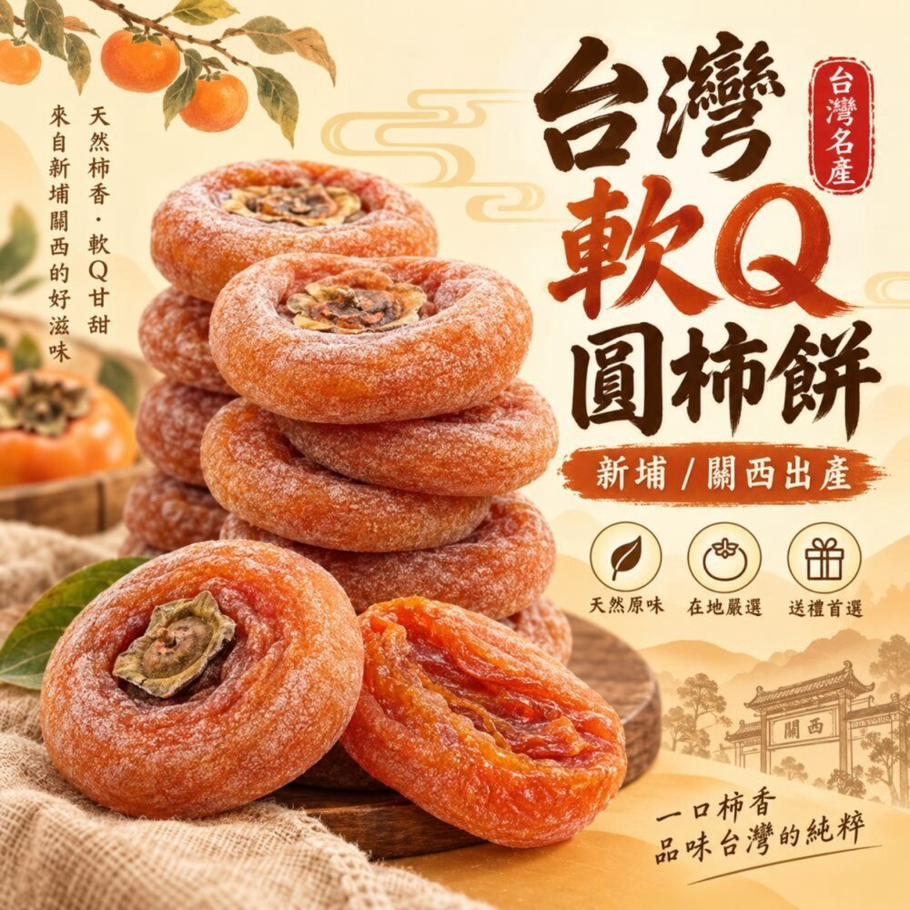 1532875043-台灣關西/新埔軟Q圓柿餅(每盒230g±10%) 0運費【果之蔬】