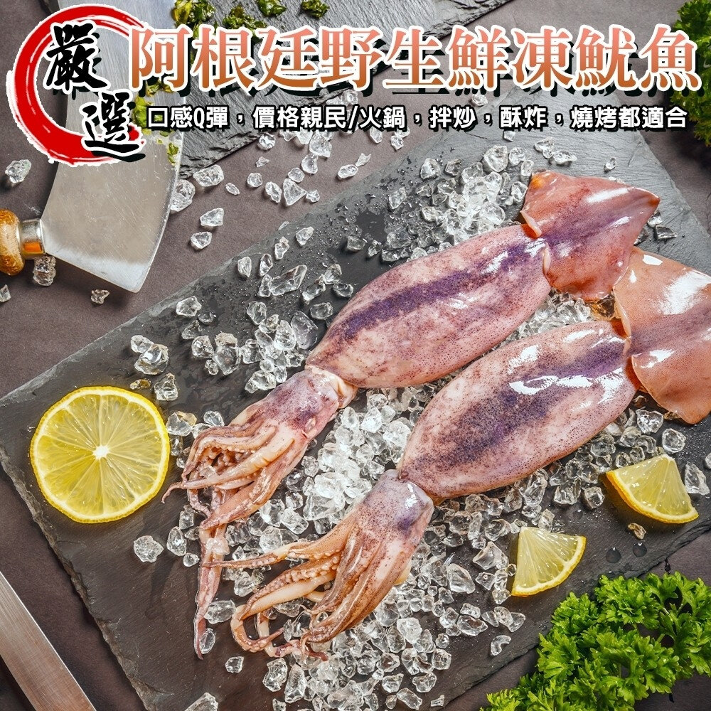 17197331087-嚴選阿根廷野生鮮凍魷魚(每尾130-170g)【天天鮮配】滿額免運