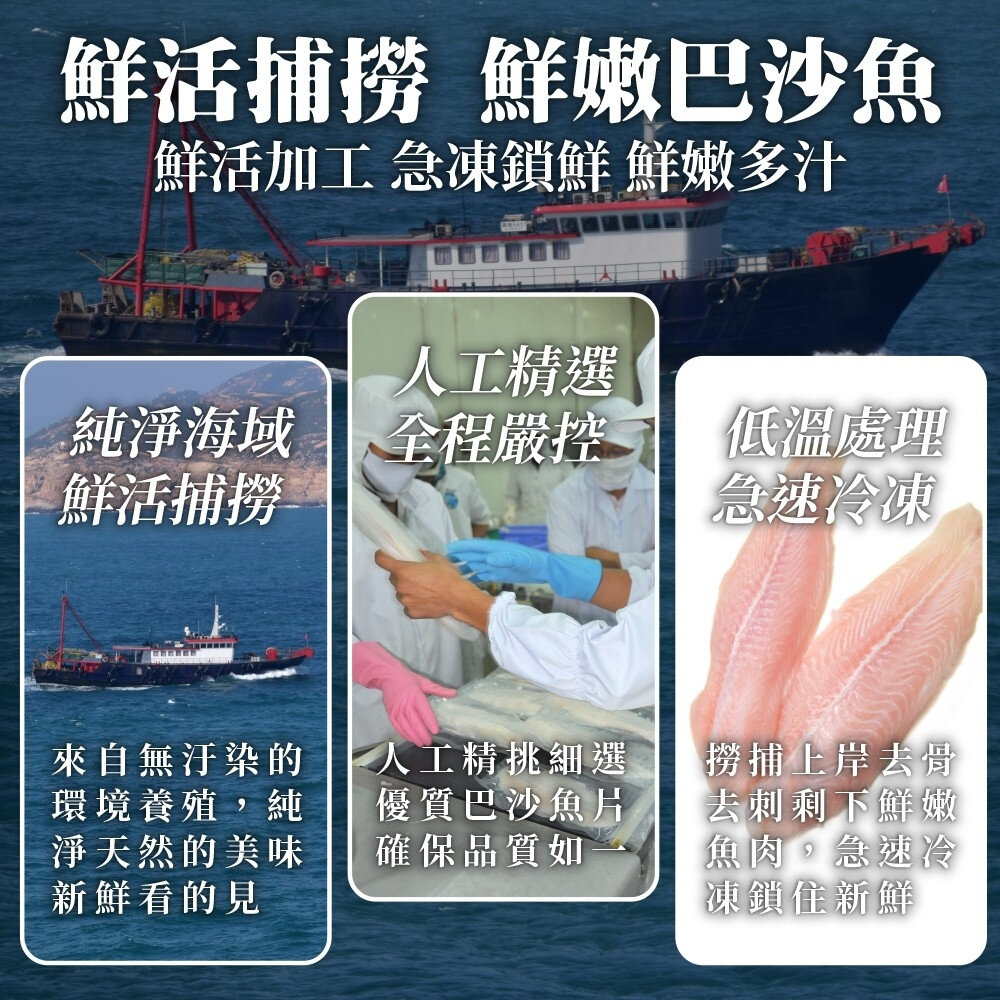 嚴選無刺巴沙魚排(每片150g±10%)【海陸管家】滿額免運-圖片-1
