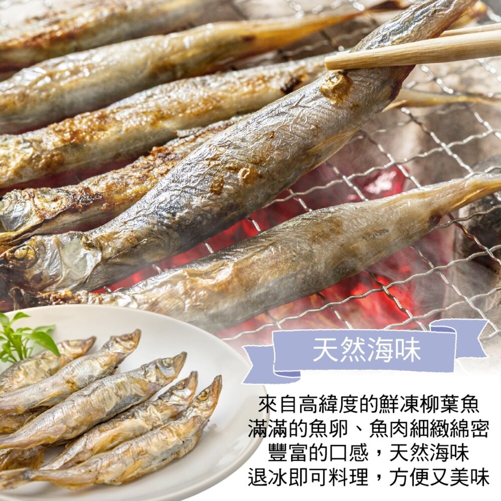 挪威/冰島爆蛋柳葉魚(每包5-8尾/200g±10%)【海陸管家】滿額免運-圖片-2