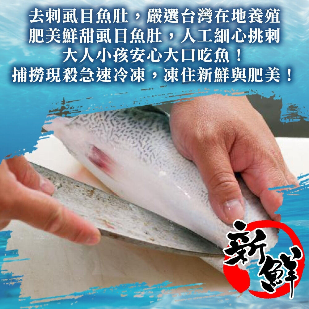 台灣鮮嫩去剌虱目魚肚(每片150g±10%) 【天天鮮配】滿額免運-圖片-2