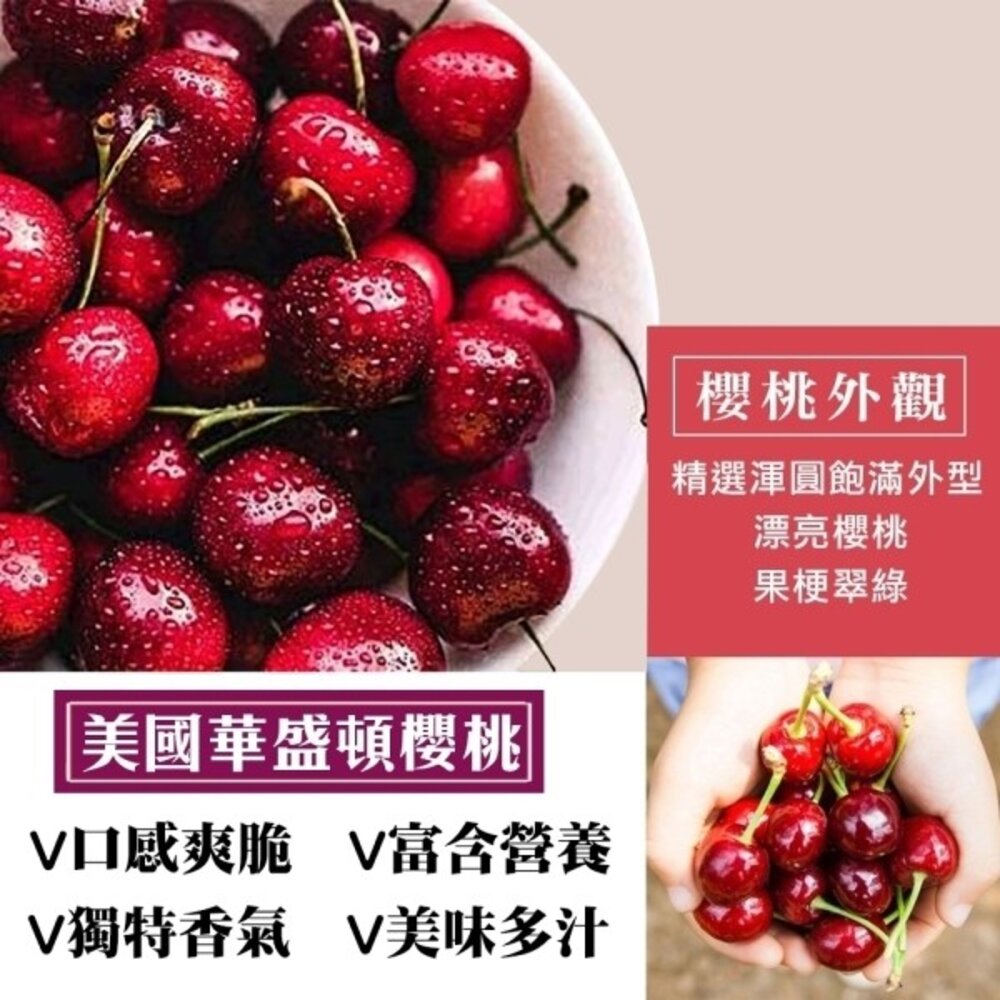 美國華盛頓8.5R櫻桃禮盒 0運費【果之蔬】美國櫻桃 華盛頓櫻桃 進口櫻桃-圖片-3