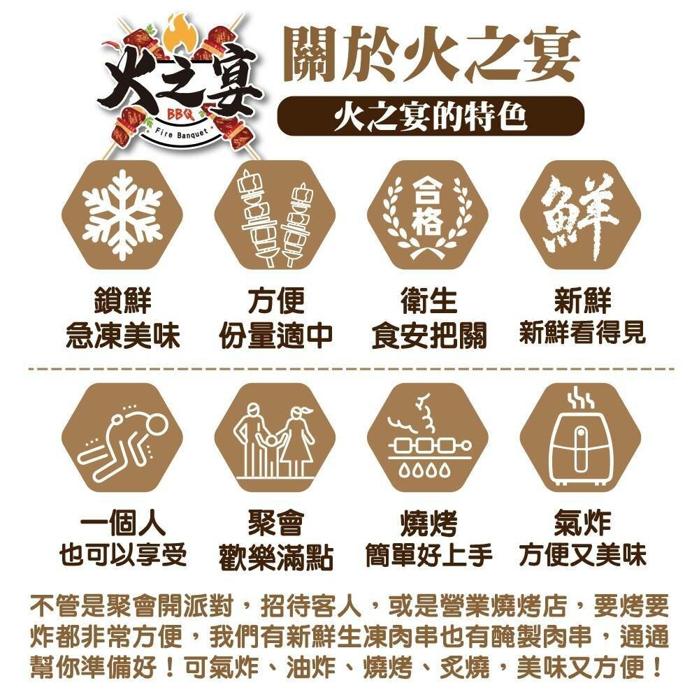 飛魚卵香腸串(每包5串/約300g)【鮮肉王國】滿額免運 燒烤 烤肉串 BBQ 串烤 肉串-圖片-2