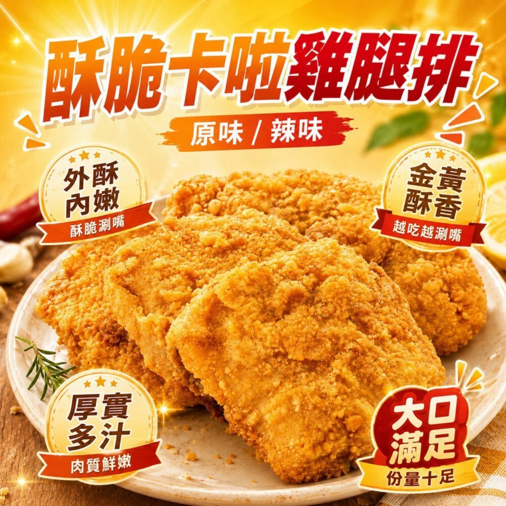 2498767258-酥脆卡啦雞腿排(每片80-100g)【天天鮮配】滿額免運 卡拉 雞腿排 炸物 炸機 炸雞排 炸雞腿排