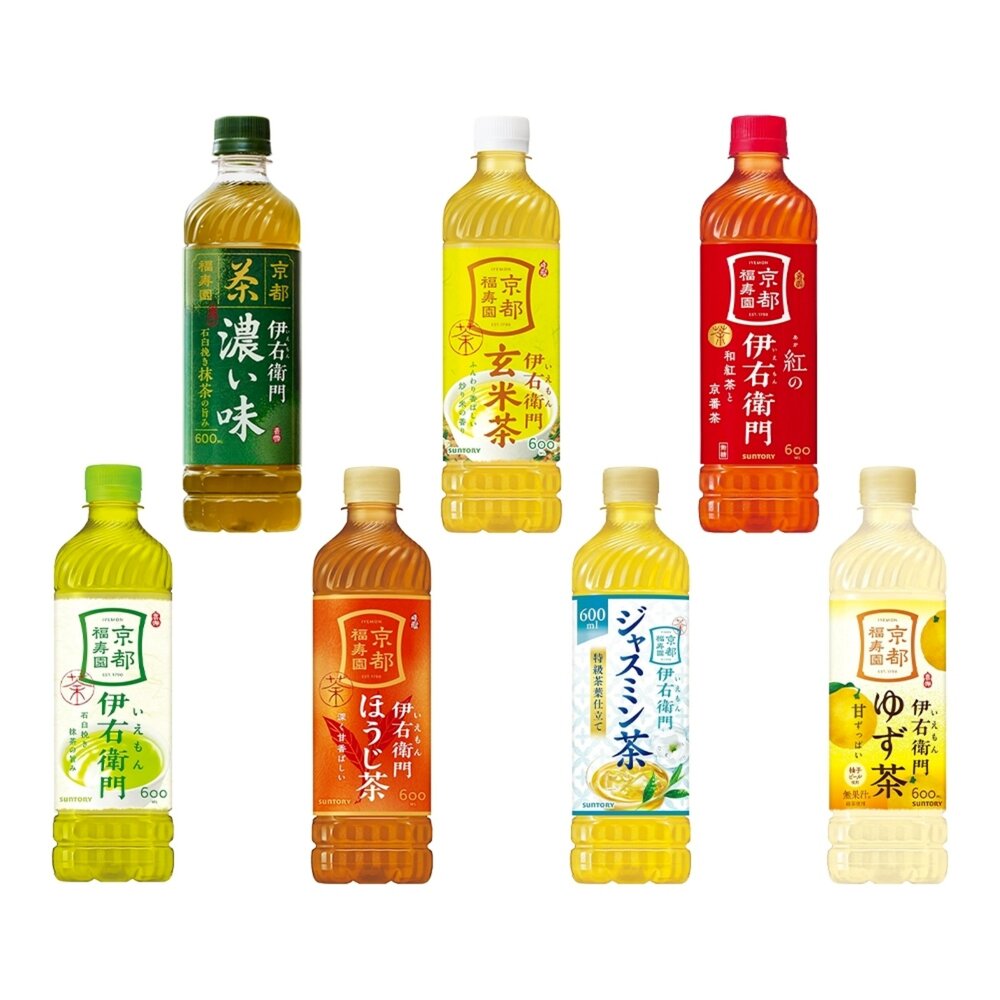 日本Suntory 伊右衛門 綠茶/濃厚綠茶/炒茶/玄米茶/茉莉花茶(每瓶600ml) 無糖茶 煎茶 焙茶 無糖綠茶-圖片-1