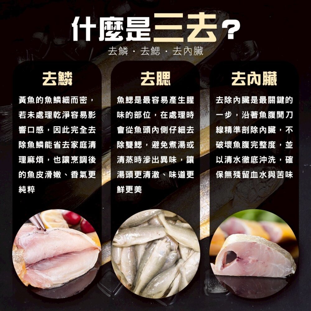鮮凍整尾三去黃魚-小尾(每尾180-200g)【天天鮮配】滿額免運-圖片-3