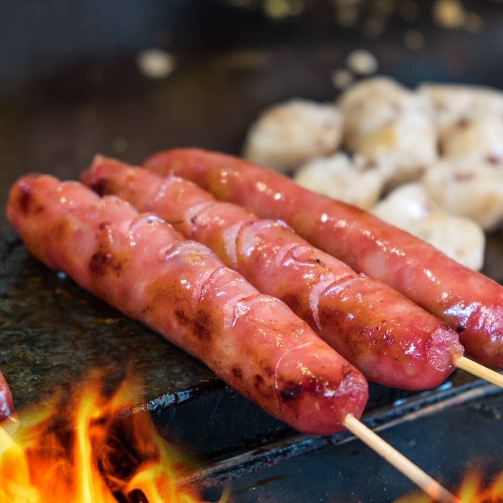 原味香腸串(每包5串/約250g)【鮮肉王國】滿額免運 燒烤 烤肉串 BBQ 串烤 肉串-圖片-1