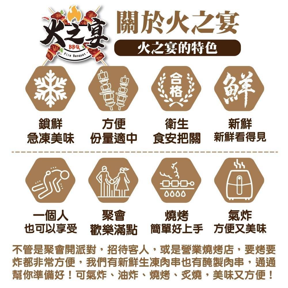 原味香腸串(每包5串/約250g)【鮮肉王國】滿額免運 燒烤 烤肉串 BBQ 串烤 肉串-圖片-2