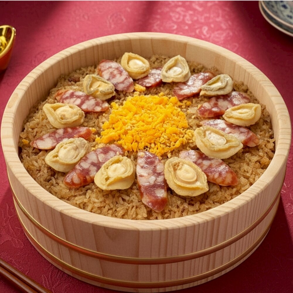 海味黃金鮑臘腸米糕(每盒1000g±10%)【廚鮮食代】滿額免運-圖片-1