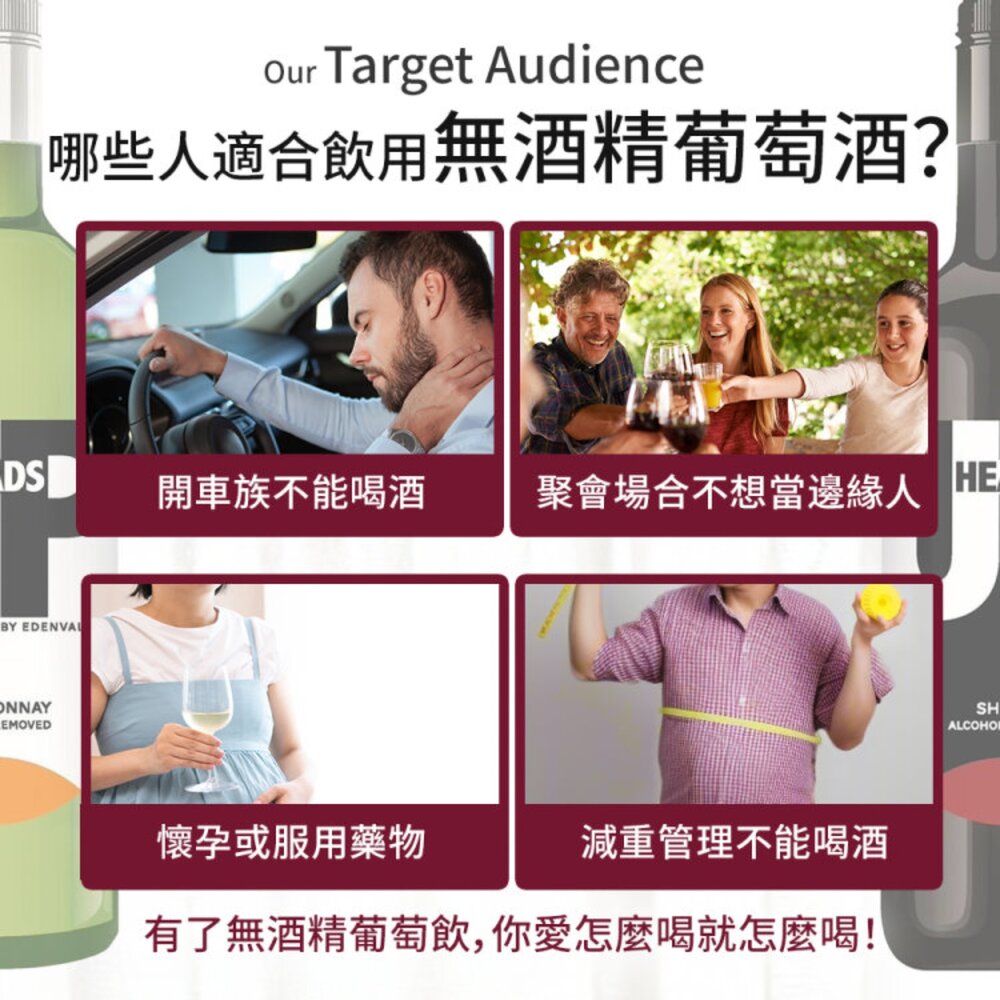 HEADS UP-EDENVALE澳洲伊威 無酒精紅酒/白酒 750ml X6支原裝箱 紅葡萄汁 葡萄汁 無酒精 無酒精-圖片-7