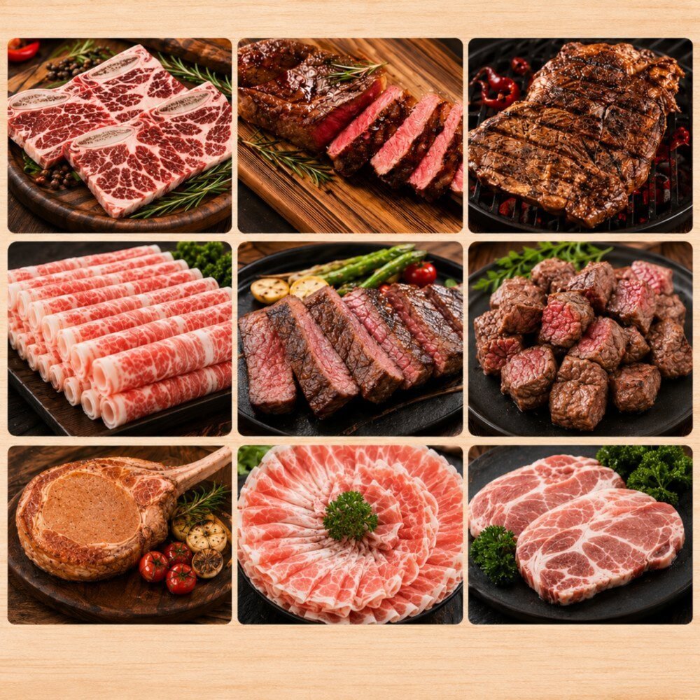 霸氣牛豬烤肉9件組(約3-5人分) 加贈保冷袋 0運費【天天鮮配】BBQ 燒烤 烤肉組 露營 牛排 牛肉片-圖片-1