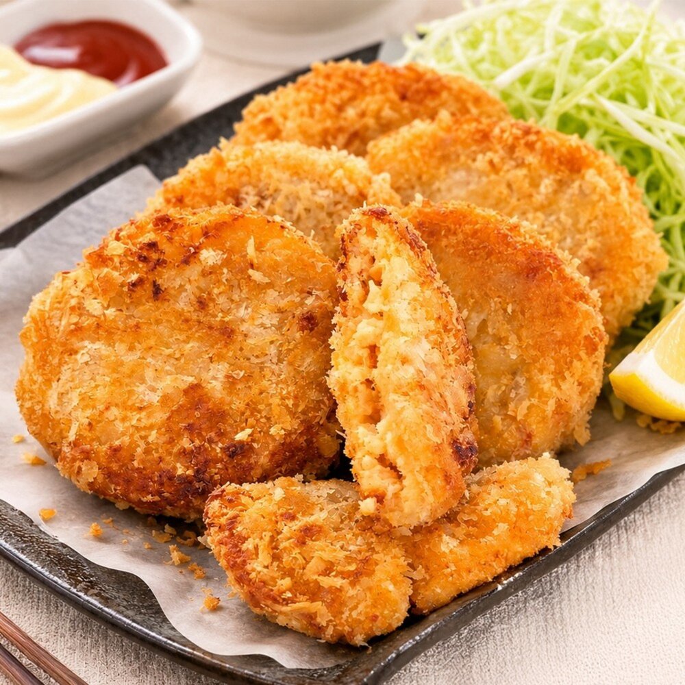 北海道風味鮭香可樂餅(每包6片/450g±10%)【海陸管家】可樂餅 鮭魚可樂餅 日式可樂餅 酥脆可口 氣炸美食 日式炸-圖片-1