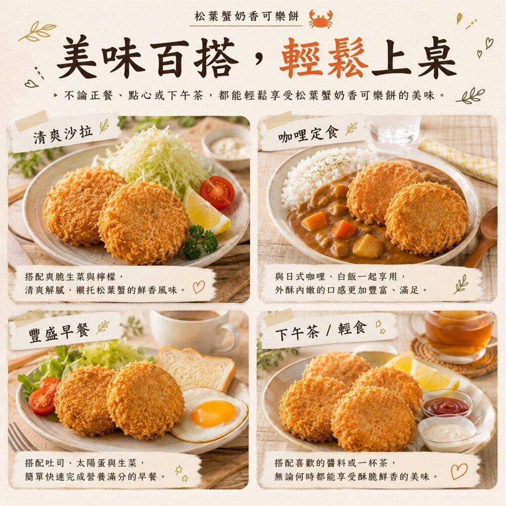 日式松葉蟹奶香可樂餅(每包6片/450g±10%)【天天鮮配】滿額免運 可樂餅 松葉蟹可樂餅 氣炸美食-圖片-5