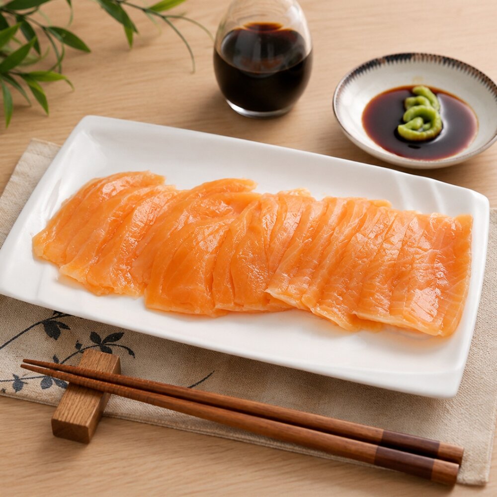 冰鮮鮭魚生魚片(每包200g±10%)【天天鮮配】滿額免運 鮭魚生魚片 生魚片 握壽司 丼飯-圖片-1