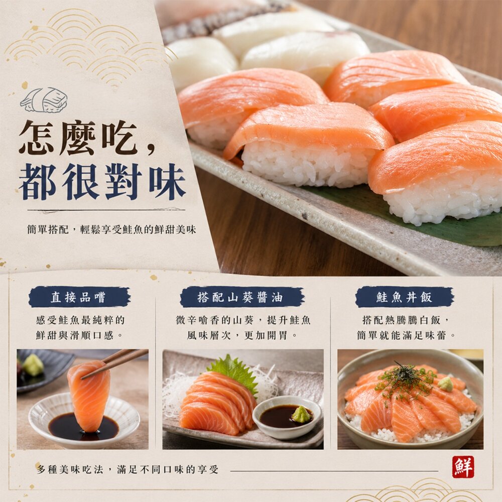 冰鮮鮭魚生魚片(每包200g±10%)【天天鮮配】滿額免運 鮭魚生魚片 生魚片 握壽司 丼飯-圖片-4