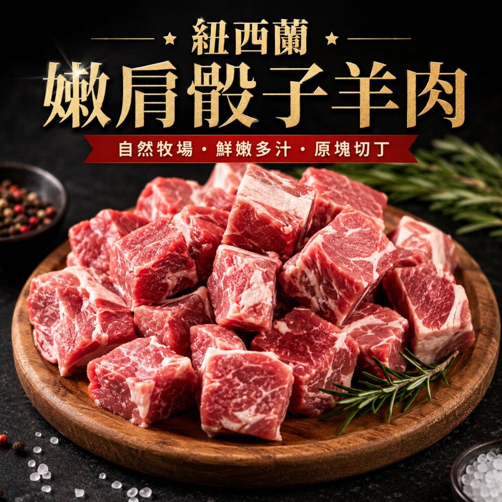 紐西蘭嫩肩骰子羊肉(每包200±10%)【海陸管家】滿額免運 封面照片