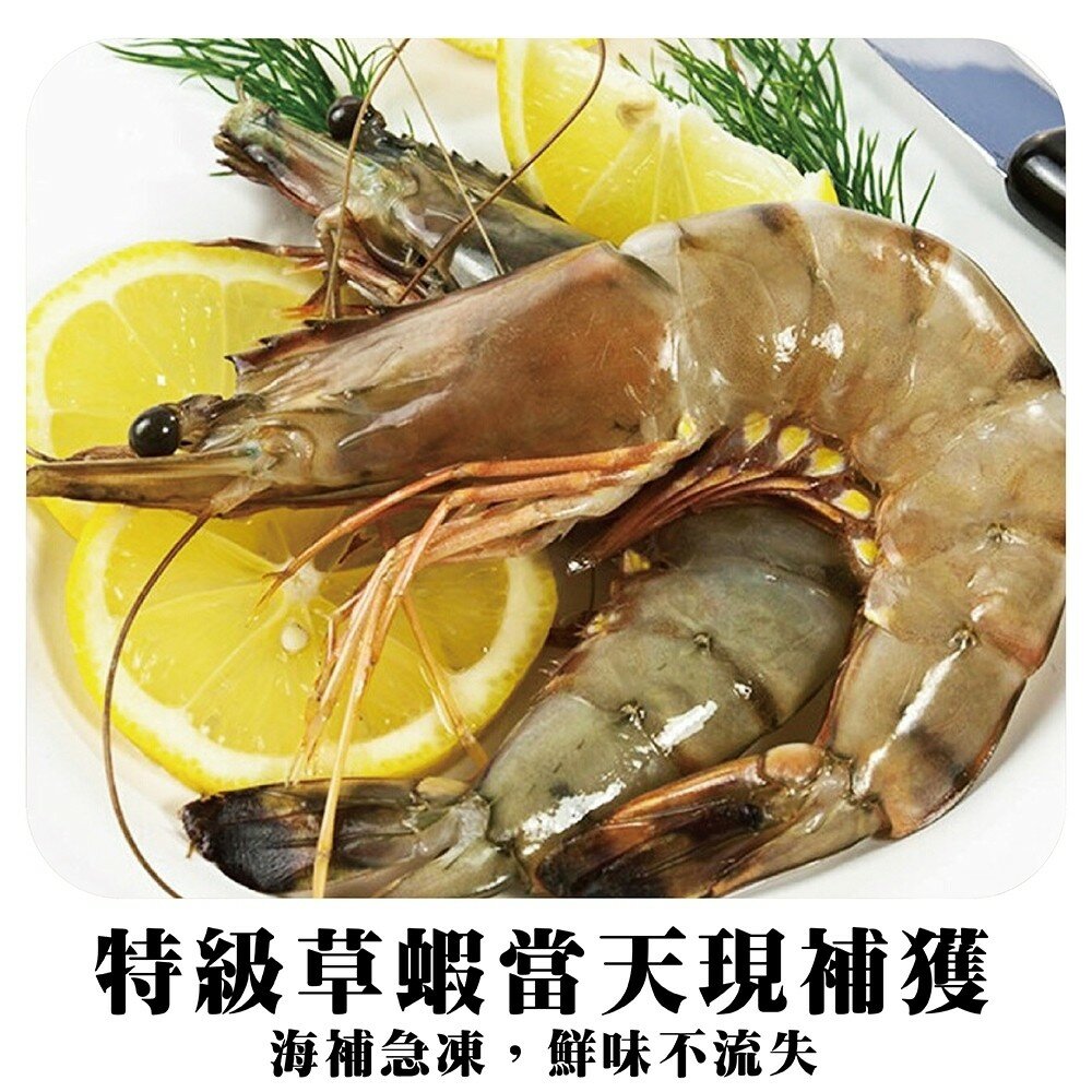 新鮮活凍草蝦(每盒300g±10%/約16-20隻)【海陸管家】滿額免運-圖片-1