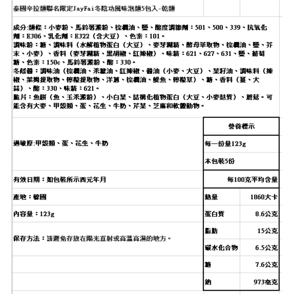 辛拉麵 泰國冬陰功 冬炎 乾拌麵 泰式 酸辣湯麵 JAY FAI聯名 痣姐熱炒合作聯名-圖片-10