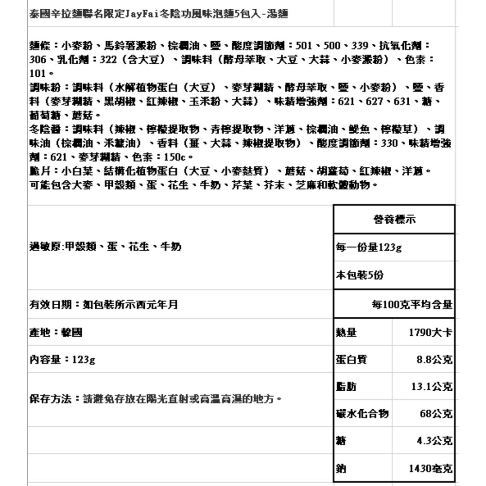 辛拉麵 泰國冬陰功 冬炎 乾拌麵 泰式 酸辣湯麵 JAY FAI聯名 痣姐熱炒合作聯名-圖片-5