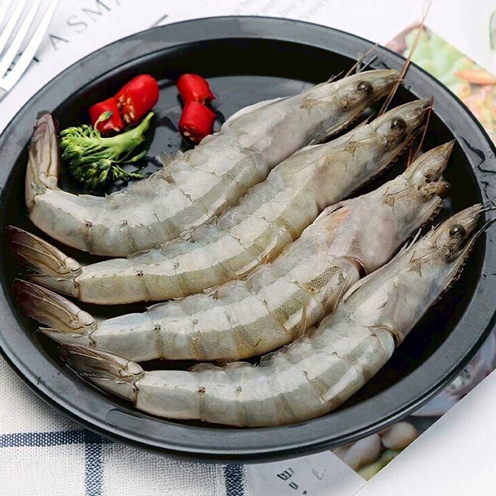 野放活凍超大巴拿馬白蝦(每盒20-30隻/約600g)【海陸管家】白蝦 大白蝦-圖片-1