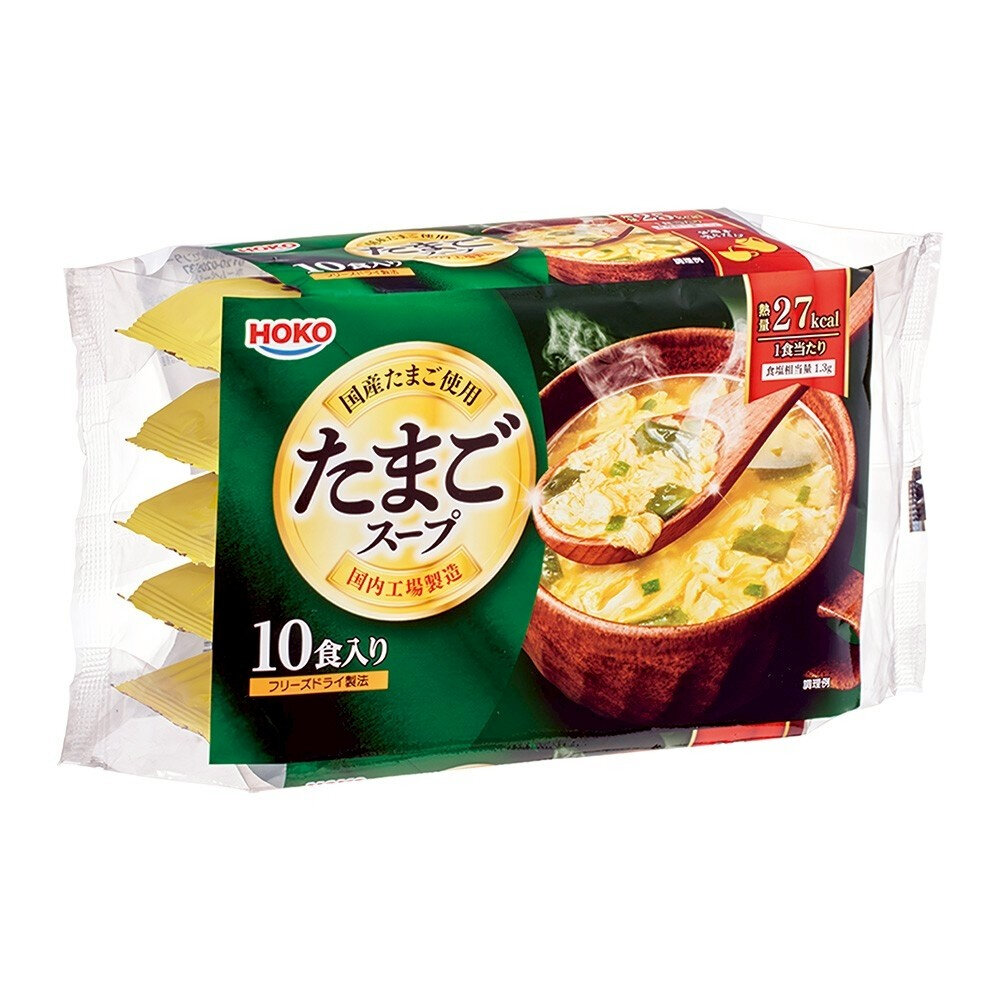日本寶幸食品HOKO 即食蛋花湯10入組 湯包 沖泡包-圖片-1