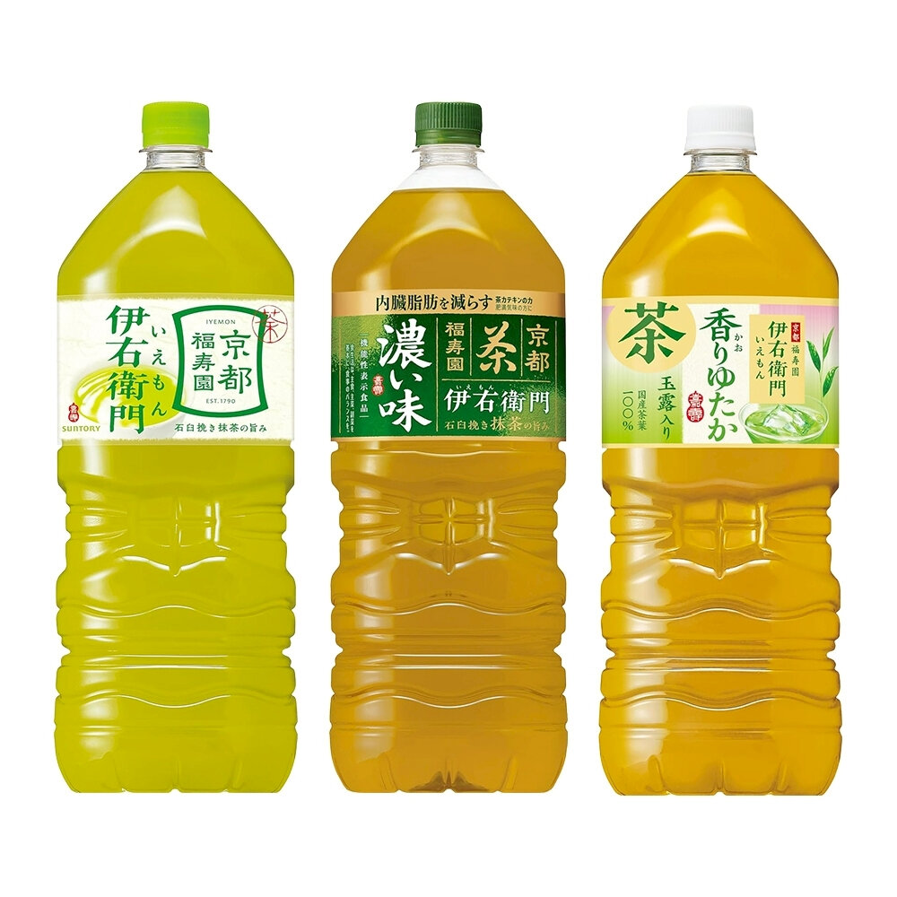 日本Suntory 伊右衛門 京都綠茶/濃厚綠茶/香醇綠茶(每瓶2L) 無糖茶 無糖綠茶-圖片-1