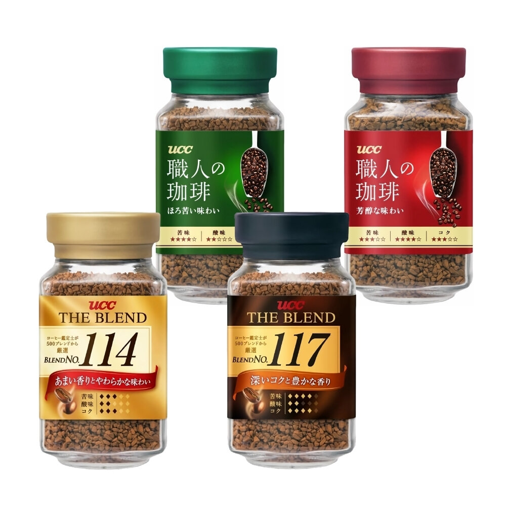 日本原裝 UCC 職人咖啡 玻璃罐 90g 117咖啡 114咖啡 即溶咖啡 苦味 芳醇 黑咖啡 日本咖啡 咖啡豆-圖片-1