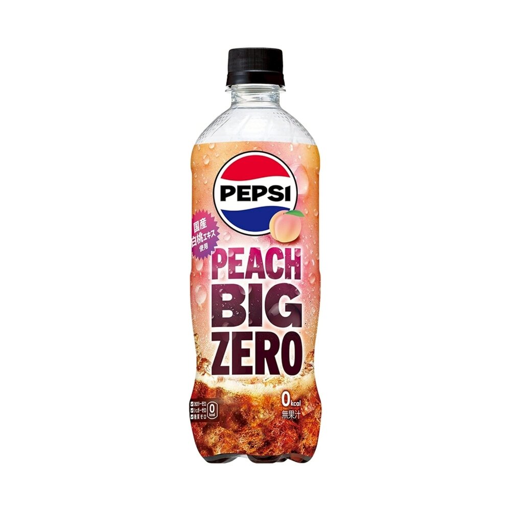 日本Pepsi Big 生可樂-白桃風味 600ml/瓶 可樂 汽水 碳酸飲料 氣泡飲 白桃可樂 水蜜桃可樂-圖片-1