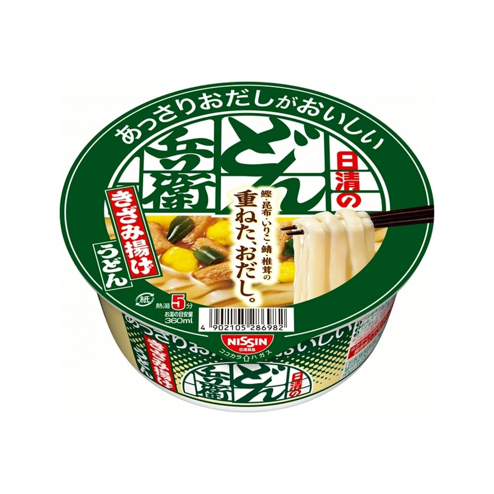 日本NISSIN 日清豆皮烏龍清淡碗麵(每碗68g) 日本泡麵 烏龍麵 豆皮烏龍麵 減鹽-圖片-1