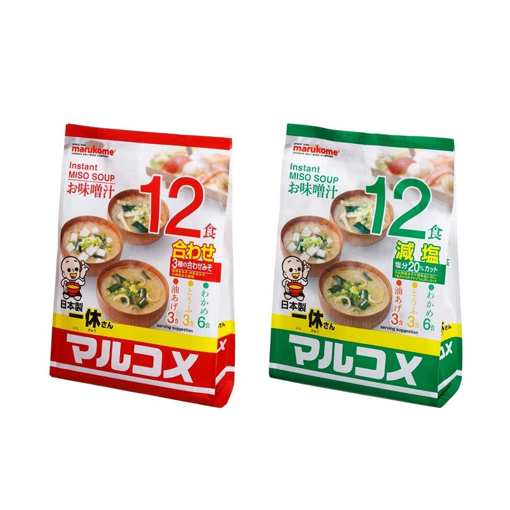 日本料亭之味 一休 元氣即食味噌湯 綜合12包入 原味/減鹽-圖片-1