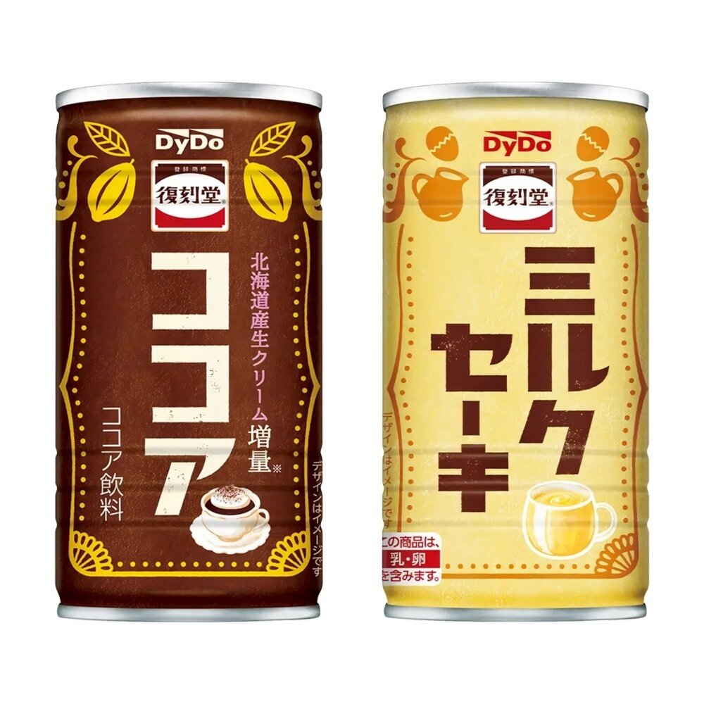 日本DyDo復刻堂 可可風味飲/牛奶風味飲 185ml/罐-圖片-1