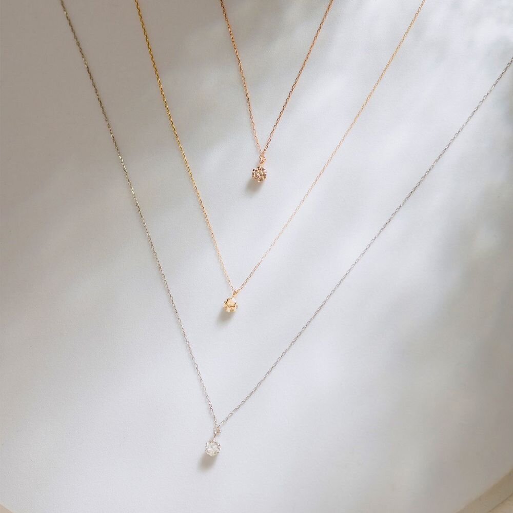 AA02-【KELLY'S】K18金 10分 鑽石項鍊