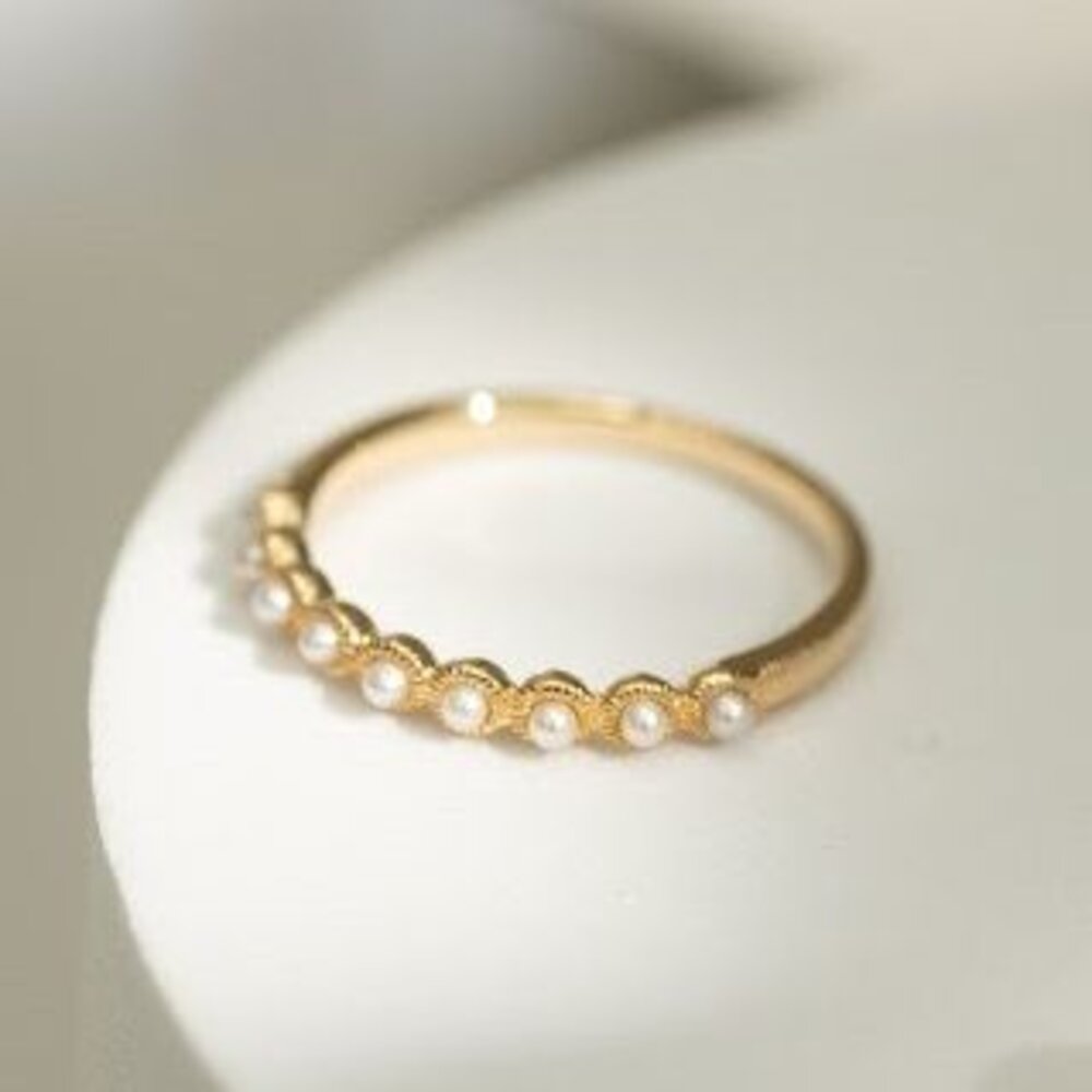 B08-10K黃K金 淡水迷你珍珠 日本製造